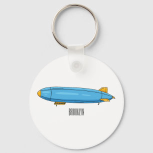 Airship cartoon illustration key ring