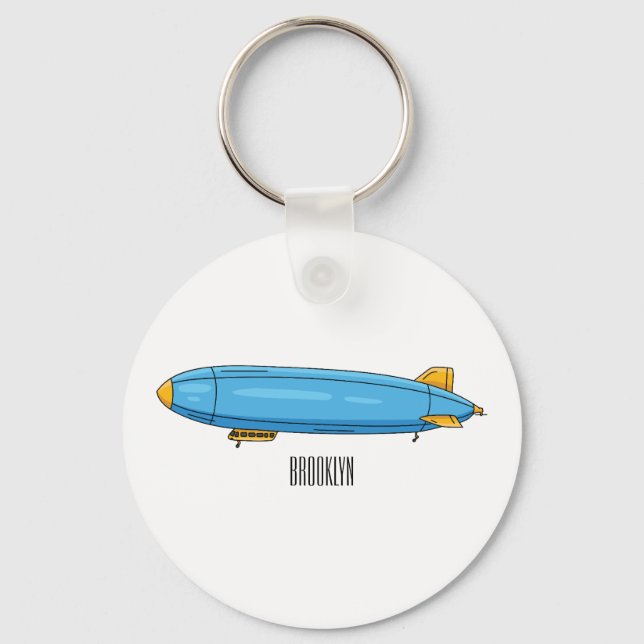 Airship cartoon illustration key ring (Front)