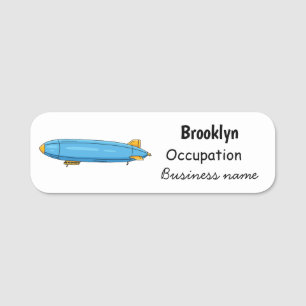 Airship cartoon illustration name tag