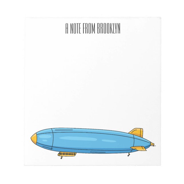 Airship cartoon illustration  notepad (Front)