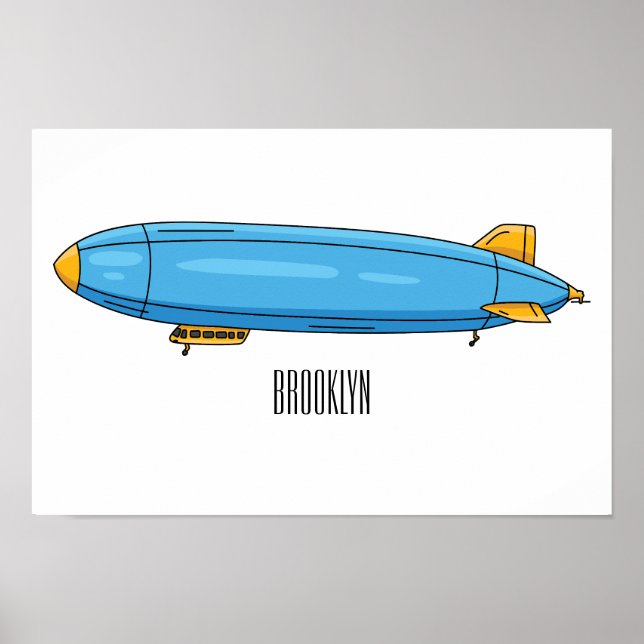 Airship cartoon illustration poster (Front)