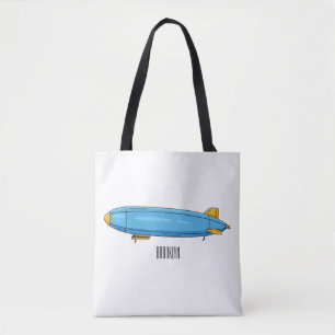 Airship cartoon illustration  tote bag