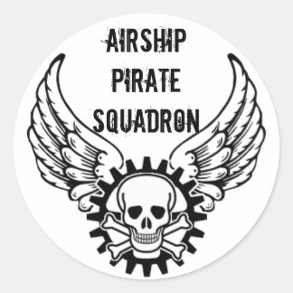 Airship Pirate Squadron Classic Round Sticker