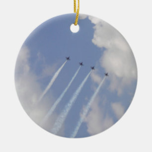 Airshow Military Jet Formation Ceramic Ornament
