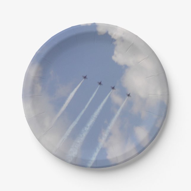 Airshow Military Jet Formation Paper Plate (Front)