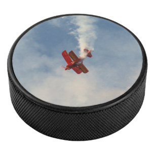 Airshow Stunt Biplane Hockey Puck