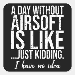Airsoft funny sports gift idea square sticker