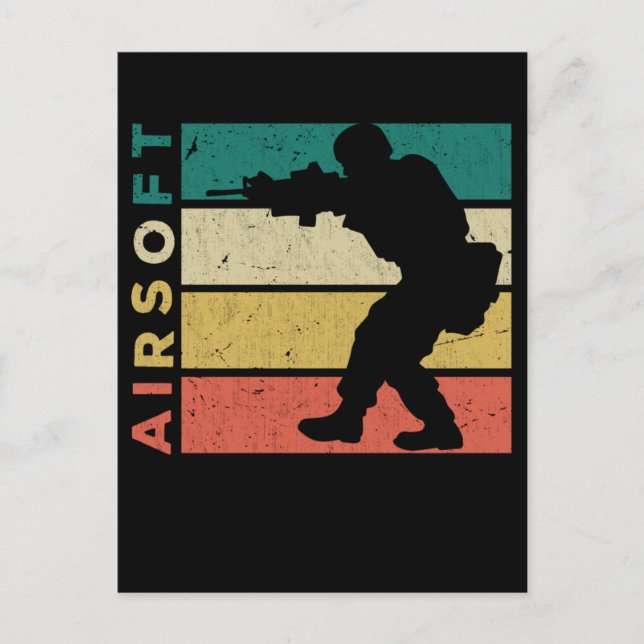 Airsoft Retro Paintball Airsoft Player Postcard (Front)