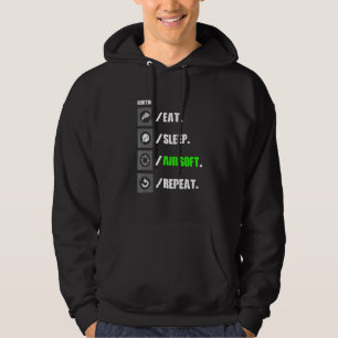 Airsoft Routine I Eat Sleep Repeat I Target Fadenk Hoodie