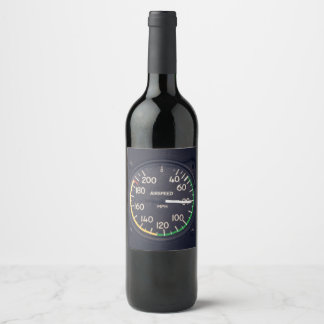 Airspeed Gauge Wine Label