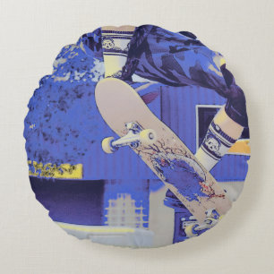 Airtime - Skateboarder Round Cushion