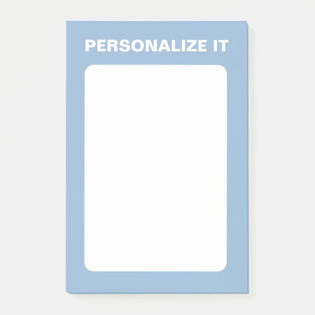 Airy Blue Modern Personalised Versatile Post-it Notes (Front)