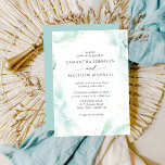 Airy Blue Turquoise Watercolor Wedding Invitation<br><div class="desc">Elegant Wedding invitation with delicate and airy watercolor background in soft green,  turquoise,  aqua,  teal and dusty blue hues and decorative gold speckles. Modern hand written calligraphy details. Back in elegant turquoise aqua tone. Part of our "Airy Blue and Green Watercolor" collection with variety of coordinating products available.</div>