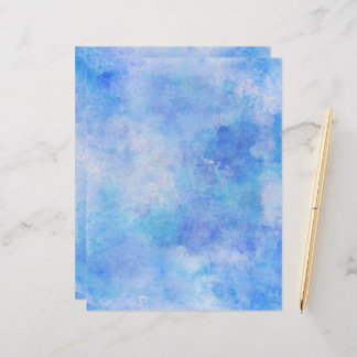 Airy Blue Watercolor Wash Scrapbook Paper