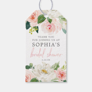 Airy Blush Floral Bridal Shower Favour Tags
