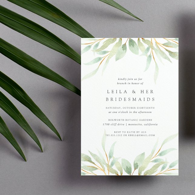Airy Botanical Bridesmaids Brunch Invitation (Creator Uploaded)