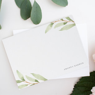 Airy Botanical Personalised Stationery Flat Card