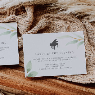 Airy Botanical Piano Live Music Reception Cards