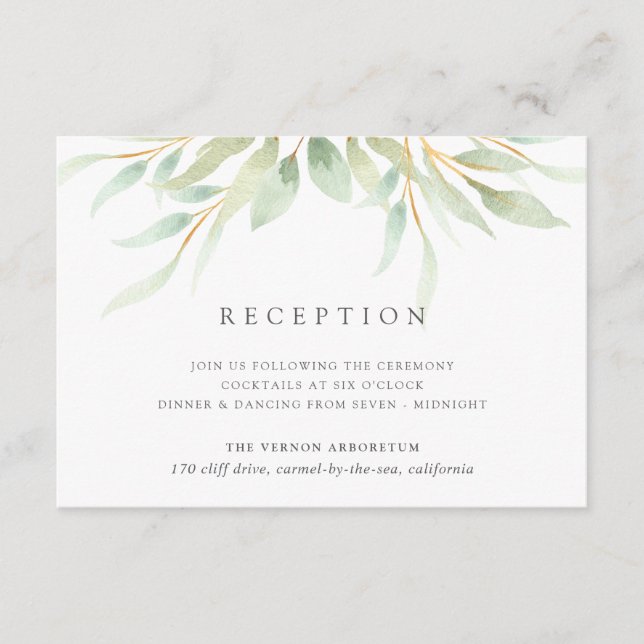 Airy Botanical Reception Card (Front)