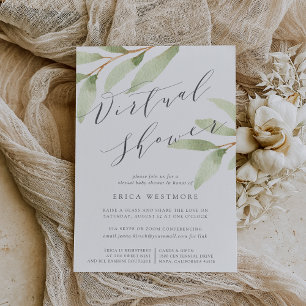 Airy Botanical Virtual Bridal or Baby Shower Invitation