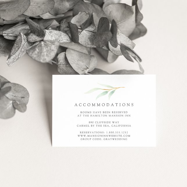 Airy Botanical Wedding Hotel Accommodation Cards (Creator Uploaded)