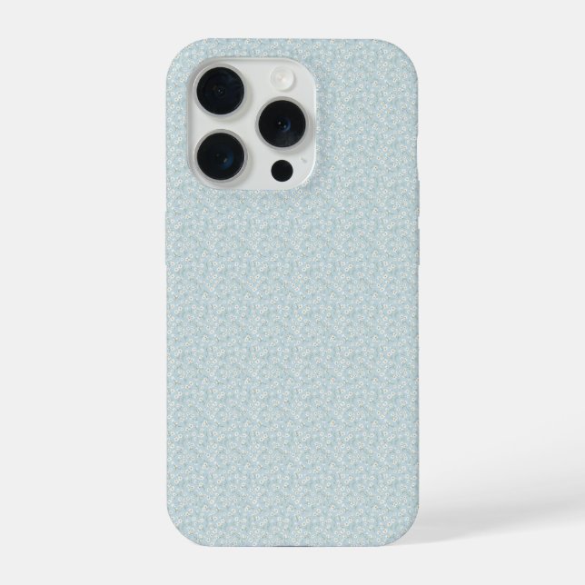 Airy Chamomile & Sky Blue Wildflower Meadow iPhone Case (Back)