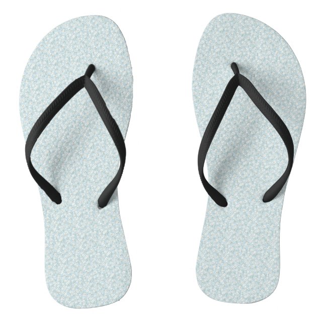 Airy Chamomile & Sky Blue Wildflower Meadow Thongs (Footbed)