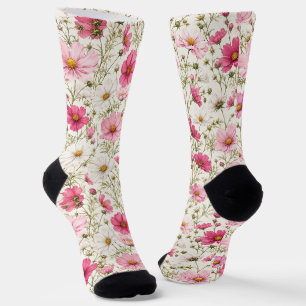 Airy Cosmos Flower Stems Socks