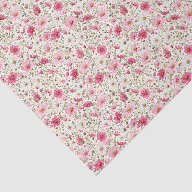 Airy Cosmos Flower Stems Tissue Paper (Detail)