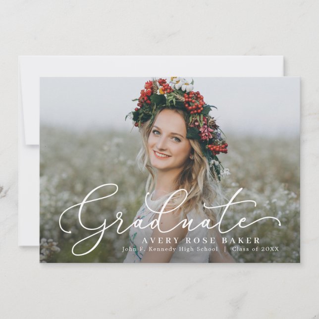 Airy Elegance EDITABLE COLOR Graduation Invitation (Front)