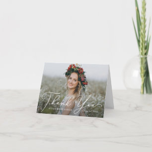 Airy Elegance EDITABLE COLOR Graduation Thank You Card