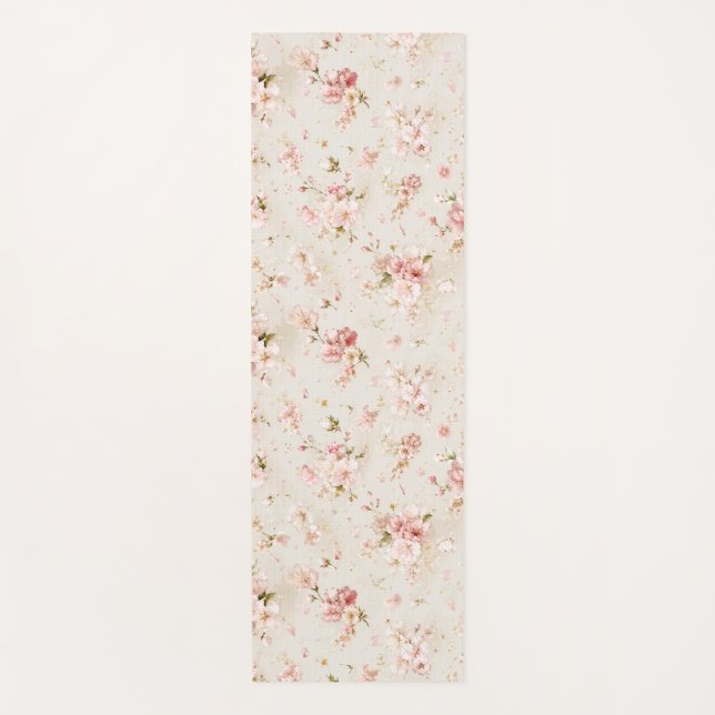 Airy Floating Delicate Blossom Rain Yoga Mat (Front)