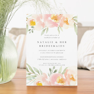 Airy Floral Bridesmaids Luncheon Invitation