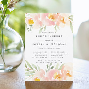 Airy Floral Rehearsal Dinner Invitation