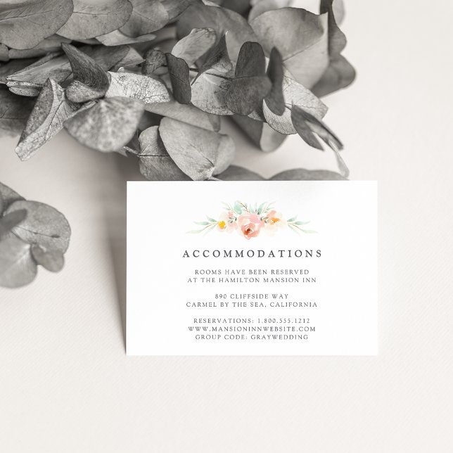 Airy Floral Wedding Hotel Accommodation Cards (Creator Uploaded)