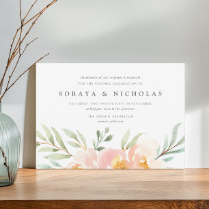 Airy Floral Wedding Invitation