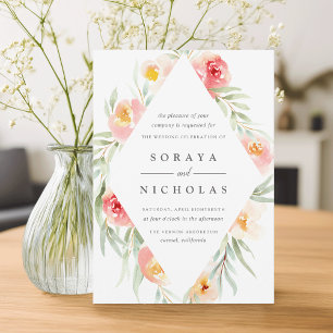 Airy Floral Wedding Invitation