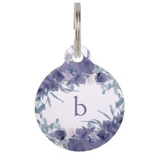 Airy Floral Wreath with Pet's Monogram and Phone Pet Tag