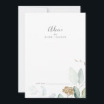 Airy Greenery and Gold Leaf Wedding Advice Card<br><div class="desc">This airy greenery and gold leaf wedding advice card is perfect for a modern wedding and can be used for any event. The elegant botanical design features light and airy watercolor eucalyptus accented with whimsical gold glitter leaves. These advice cards can be used as a guestbook alternative for a wedding...</div>