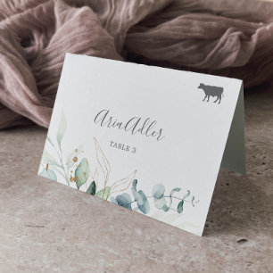 Airy Greenery Beef Menu Option Place Cards
