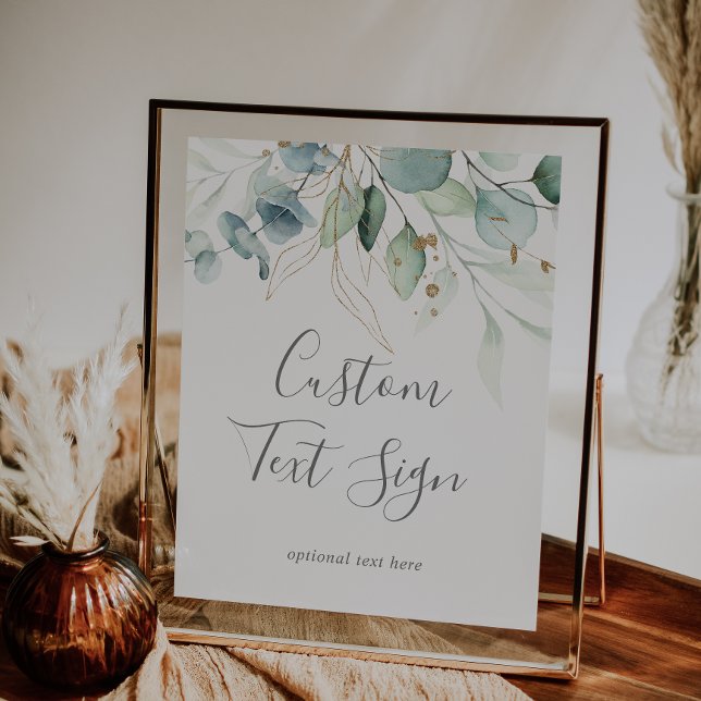 Airy Greenery Cards & Gifts Custom Text Sign (Creator Uploaded)