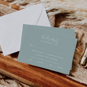 Airy Greenery Coordinate Menu Choice RSVP Card