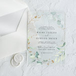 Airy Greenery Gold Leaf Botanical Modern Wedding Acrylic Invitations<br><div class="desc">These airy greenery gold leaf botanical modern wedding acrylic invitations are perfect for a modern wedding.

The elegant botanical design features light and airy watercolor eucalyptus accented with whimsical gold leaves.</div>