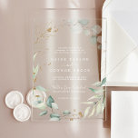 Airy Greenery Gold Leaf White Boho Modern Wedding Acrylic Invitations<br><div class="desc">These airy greenery gold leaf white boho modern wedding acrylic invitations are perfect for a modern wedding.

The elegant botanical design features light and airy watercolor eucalyptus accented with whimsical gold leaves.</div>