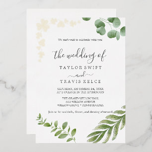 Airy Greenery   Pressed Gold Foil Leaf Wedding