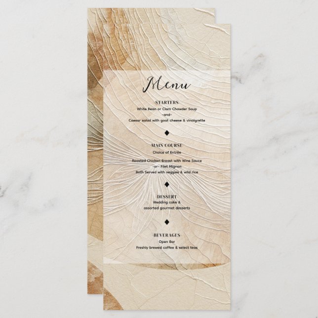 Airy Neutral Natural Element Bohemian Boho Menu (Front/Back)