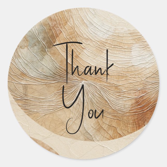 Airy Neutral Natural Elements Bohemian Boho  Classic Round Sticker (Front)