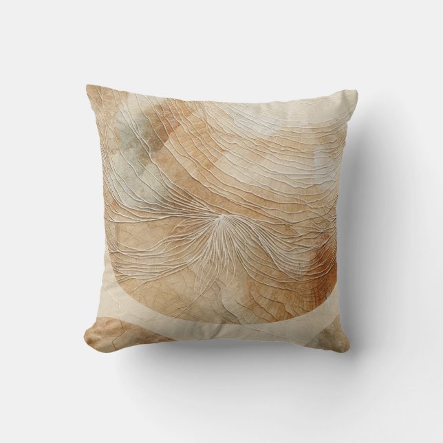 Airy Neutral Natural Elements Bohemian Boho Cushion (Front)