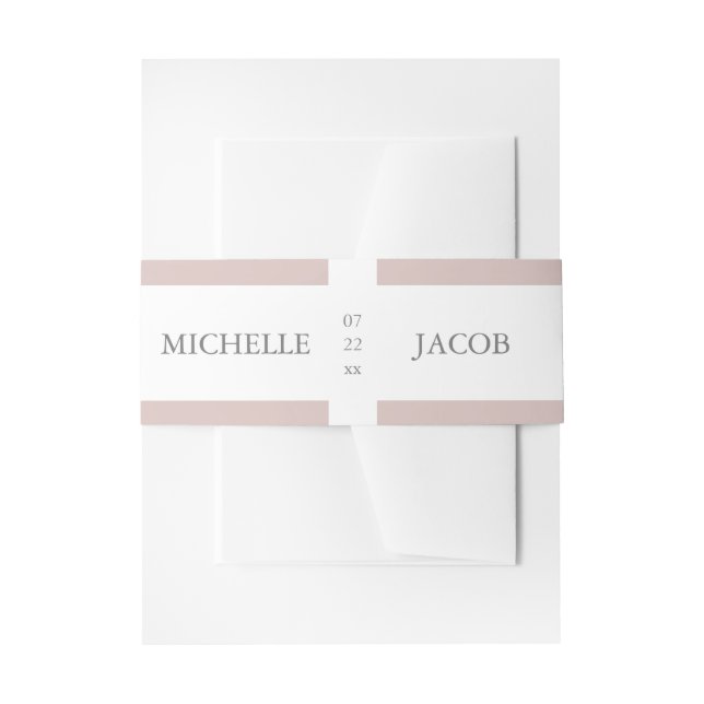 Airy Pastel Blush | Wedding Belly Band Invitation Belly Band (Front Example)