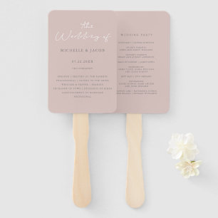 Airy Pastel Blush   Wedding Program Hand Fan
